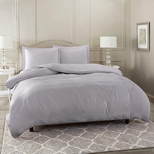 الصورة المصغرة: Nestl White Duvet Cover Queen Size - Soft Queen Duvet Cover Set, 3 Piece Double