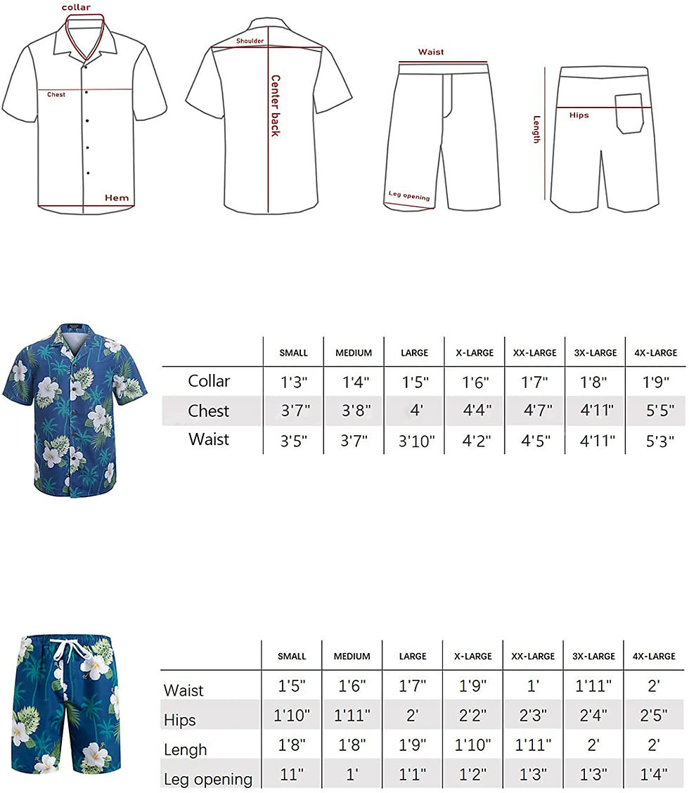 Miniature : Year In Year Out Hawaiian Shirts and Shorts Sets for Men Regular Fit Casual Haw