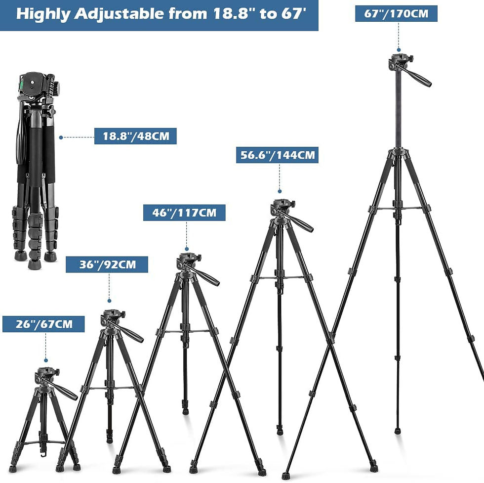 Miniature : UBeesize 67” Camera Tripod with Travel Bag, Cell Phone Tripod with Wireless R