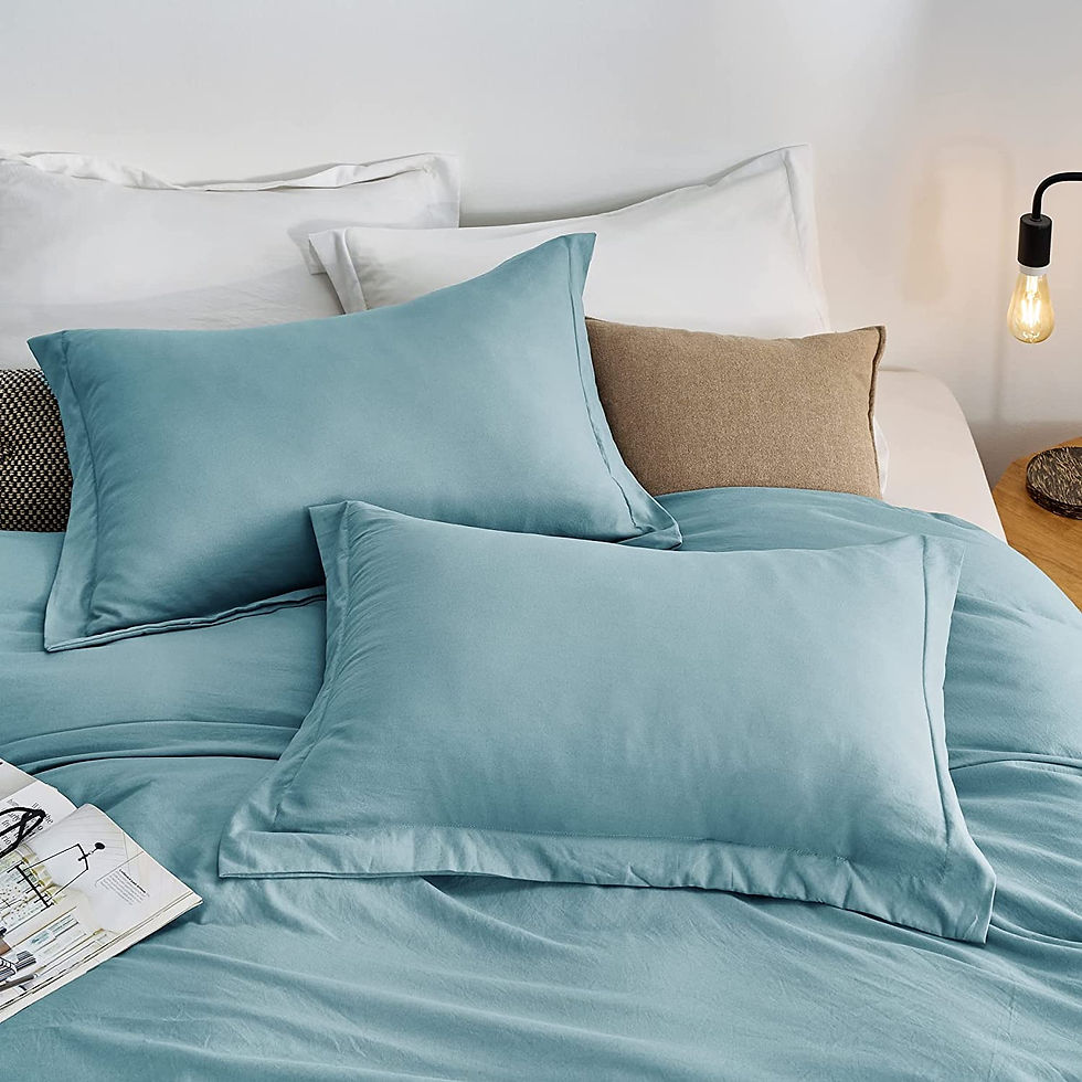 Thumbnail: Bedsure Grayish Blue Duvet Covers Queen Size - Washed Duvet Cover, Soft Queen D