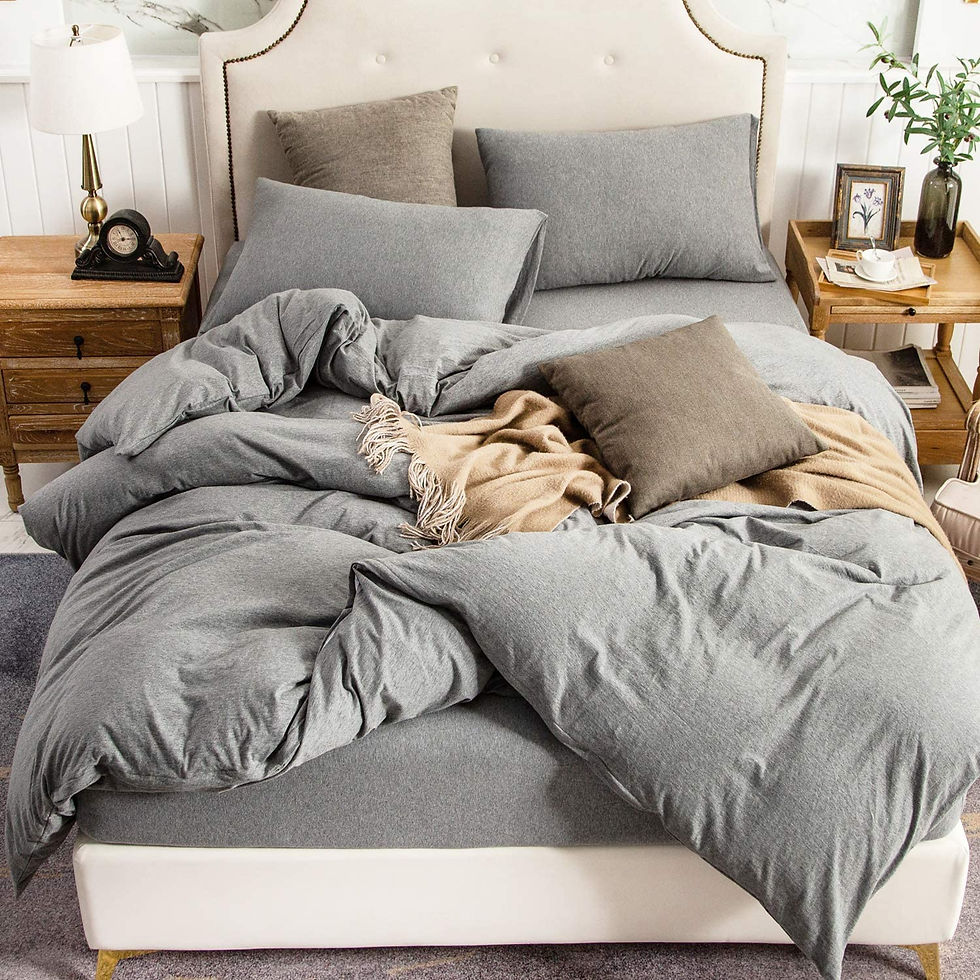 الصورة المصغرة: PURE ERA Jersey Knit Duvet Cover Set 100% T-Shirt Cotton Super Soft Comfy, Soli