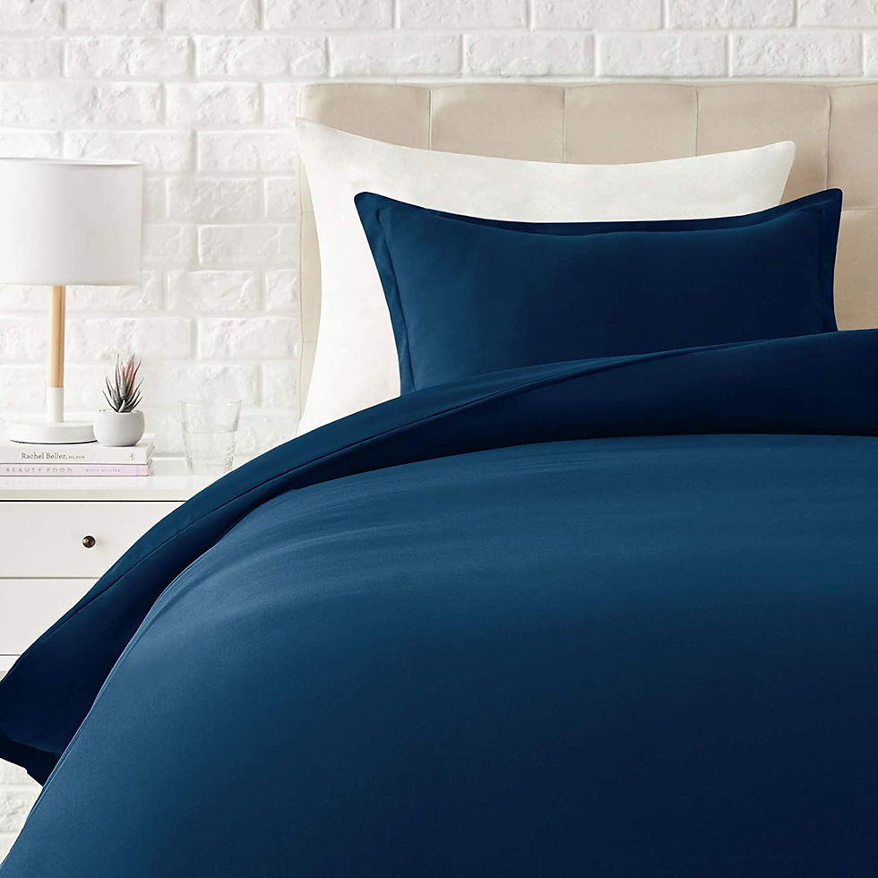 الصورة المصغرة: Amazon Basics Light-Weight Microfiber Duvet Cover Set with Snap Buttons - King,