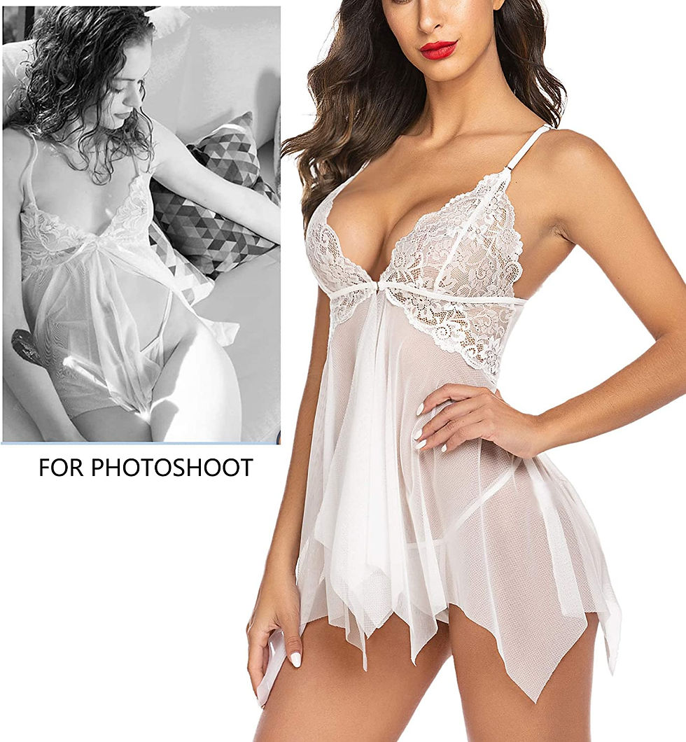 Thumbnail: Avidlove Women Lace Lingerie Front Closure Babydoll V Neck Nightwear Sexy Chemi
