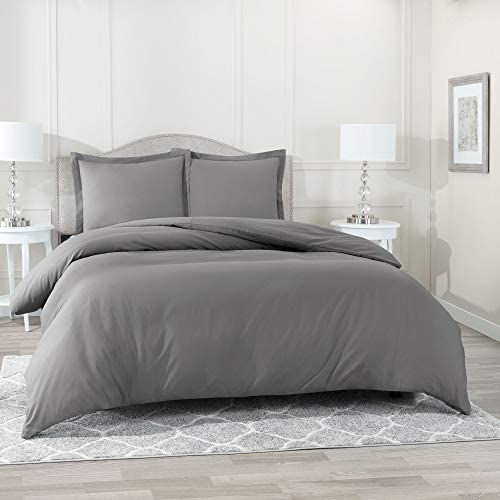 الصورة المصغرة: Nestl White Duvet Cover Queen Size - Soft Queen Duvet Cover Set, 3 Piece Double