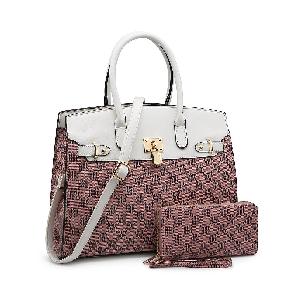 Миниатюра: Poppy Vegan Leather Top Handle Satchel Handbag Tote Bag with Wallet & Shoulder 