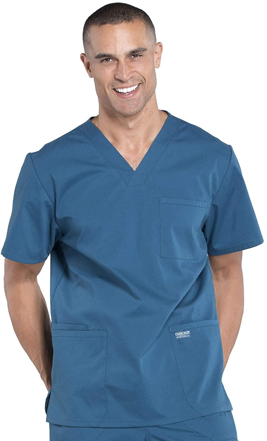 Thumbnail: Workwear Professionals Men Scrubs Top V-Neck WW695
