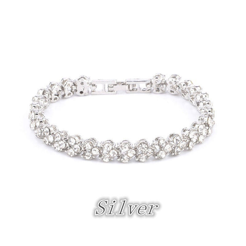 サムネイル： 2021 New Fashion Roman Style Woman 925 Sterling Silver Crystal Diamond Bracelet