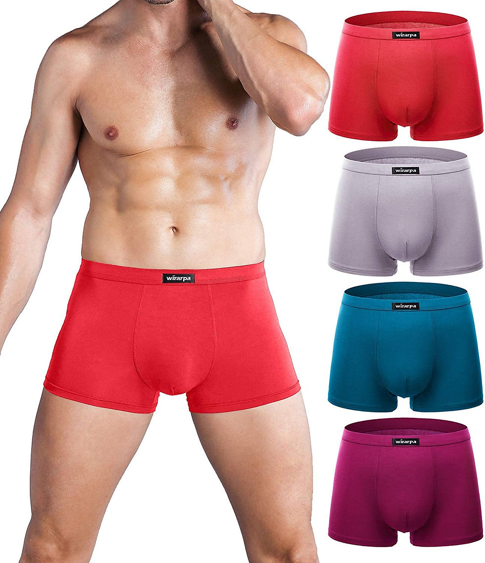 Miniature : wirarpa Men's Underwear Modal Ultra Soft Boxer Briefs Covered Waistband Short L