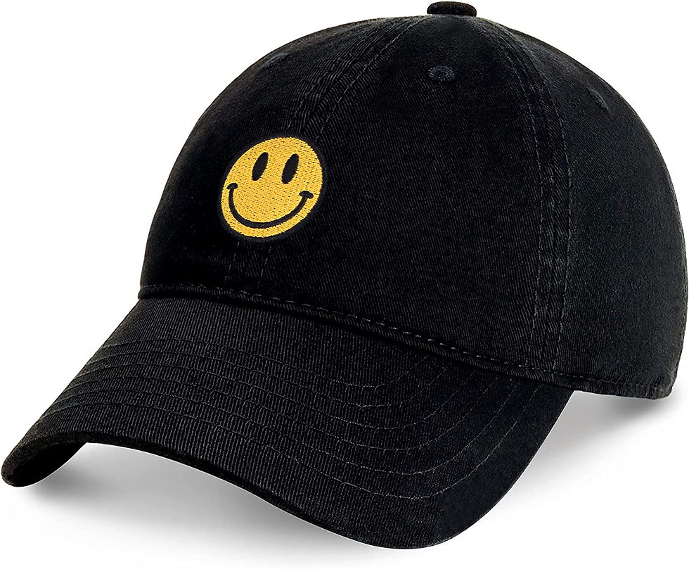 थंबनेल: CHOK.LIDS Smiley Face Hat Embroidered Baseball Caps Trending Smile Flower Desig