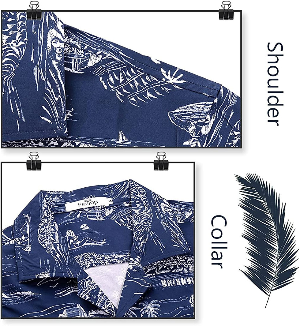 Miniature : ELETOP Men's Hawaiian Shirt Quick Dry Tropical Aloha Shirts Short Sleeve Beach 