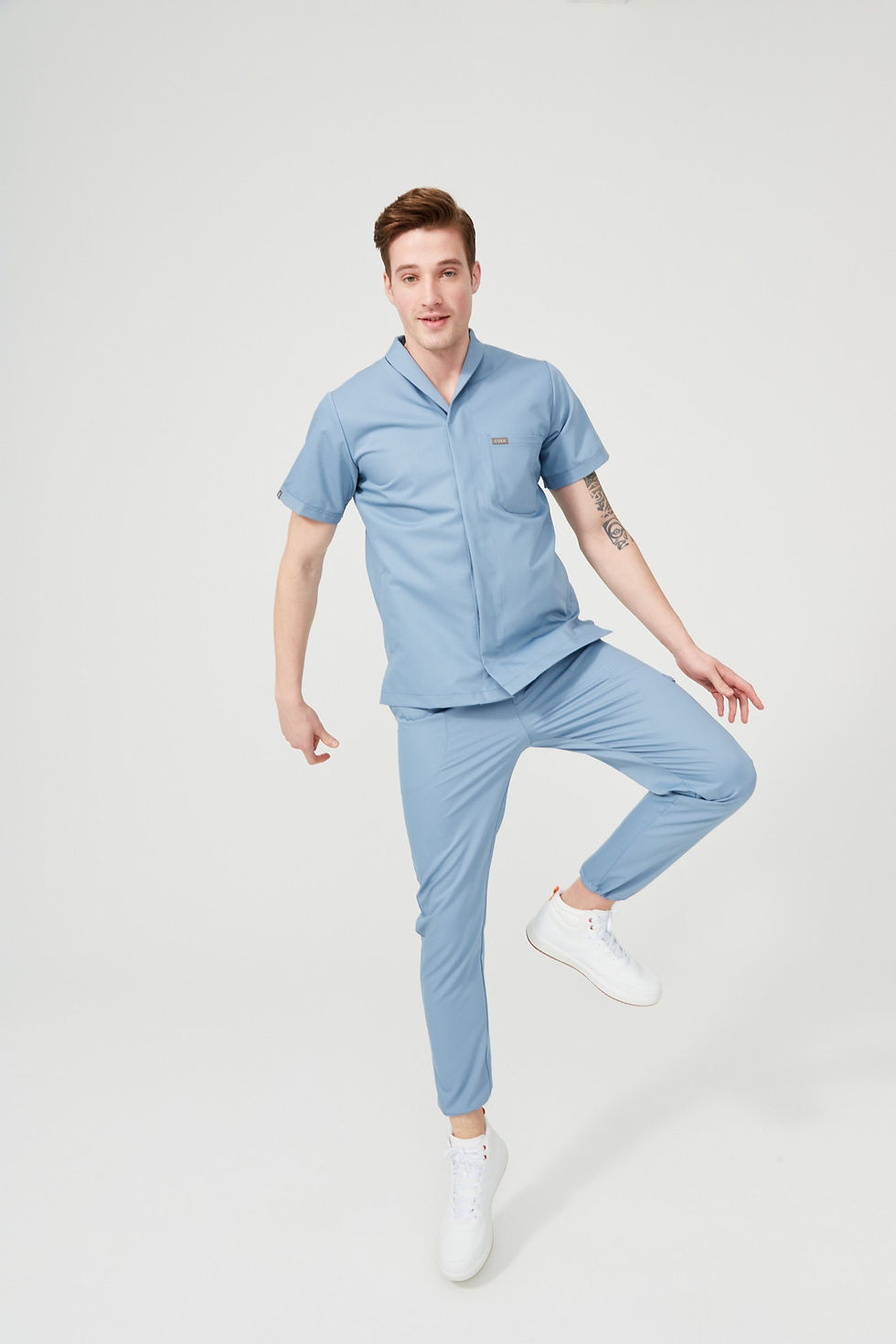 Thumbnail: Men's Ceil Blue Scrub Set
