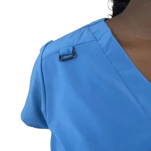 Thumbnail: Ceil blue Jumpsuit scrub soft stretch fabric. Runs big