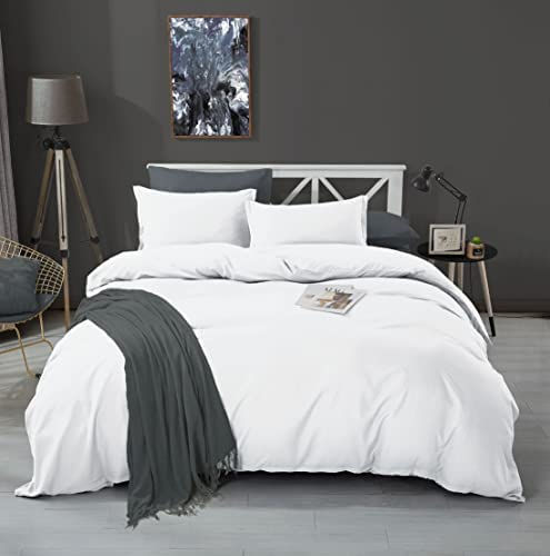 الصورة المصغرة: Alazuria Bedding Duvet Cover 3 Piece Set 100% Washed Microfiber-Ultra Soft Brea