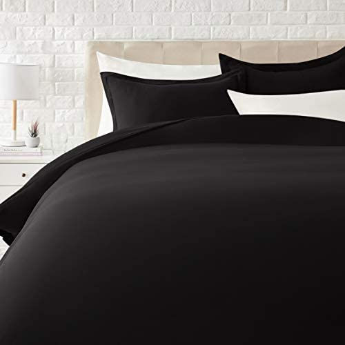 الصورة المصغرة: Amazon Basics Light-Weight Microfiber Duvet Cover Set with Snap Buttons - King,