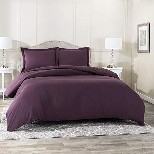 الصورة المصغرة: Nestl White Duvet Cover Queen Size - Soft Queen Duvet Cover Set, 3 Piece Double
