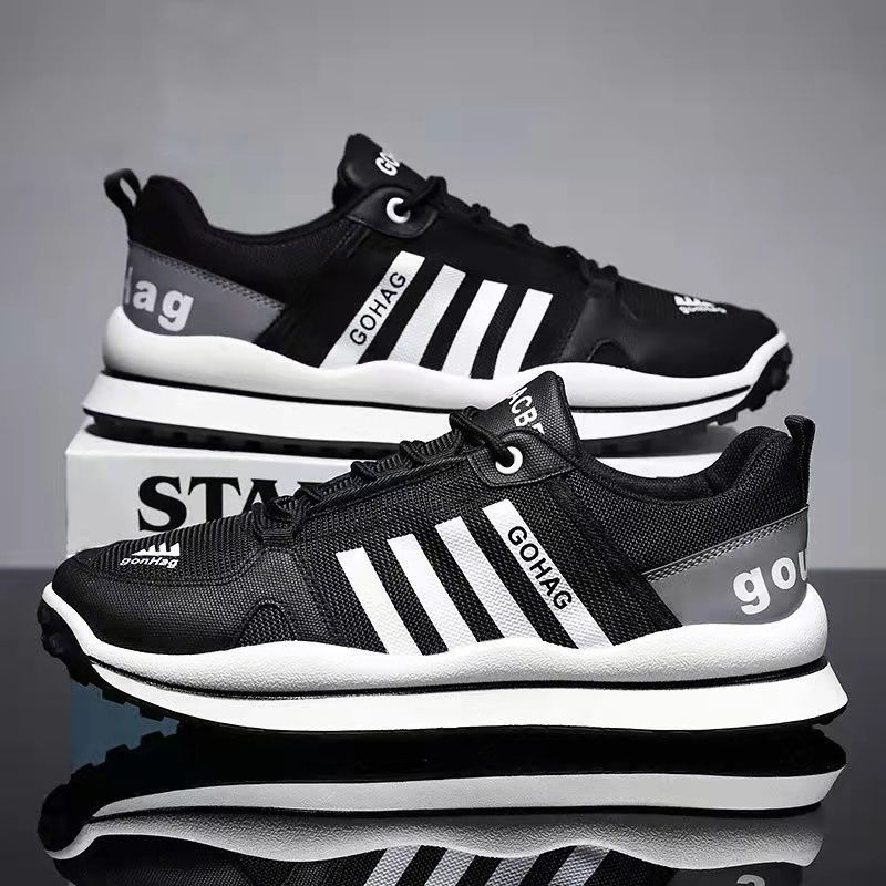الصورة المصغرة: 2021 Winter Good Quality Running Shoes Breathable Men Fashion Soft Sole Black S