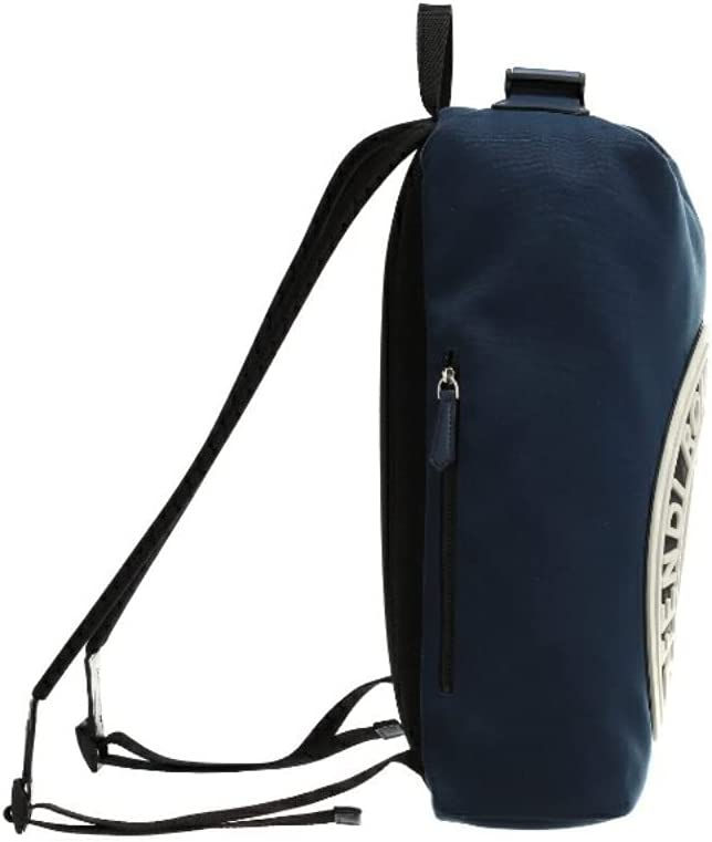 Thumbnail: Fendi Zaino Marine Blue Canvas Stamp Logo Backpack 7VZ044