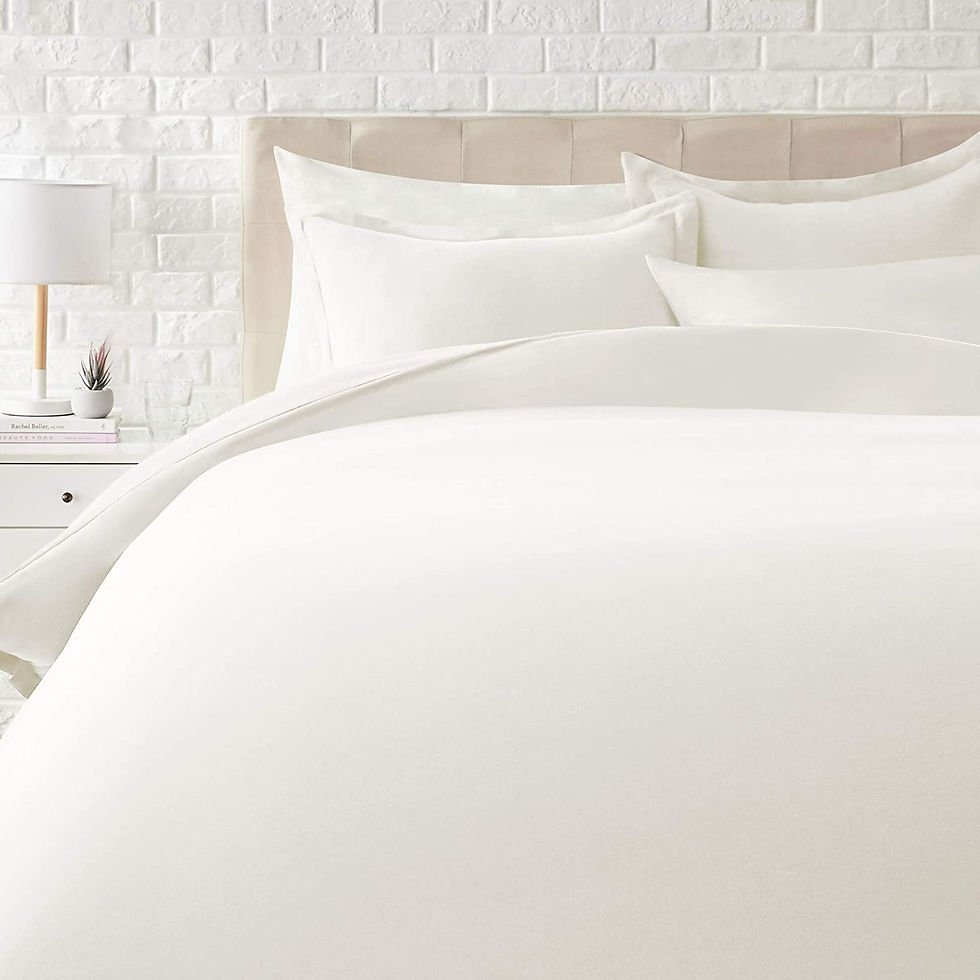 الصورة المصغرة: Amazon Basics Light-Weight Microfiber Duvet Cover Set with Snap Buttons - King,