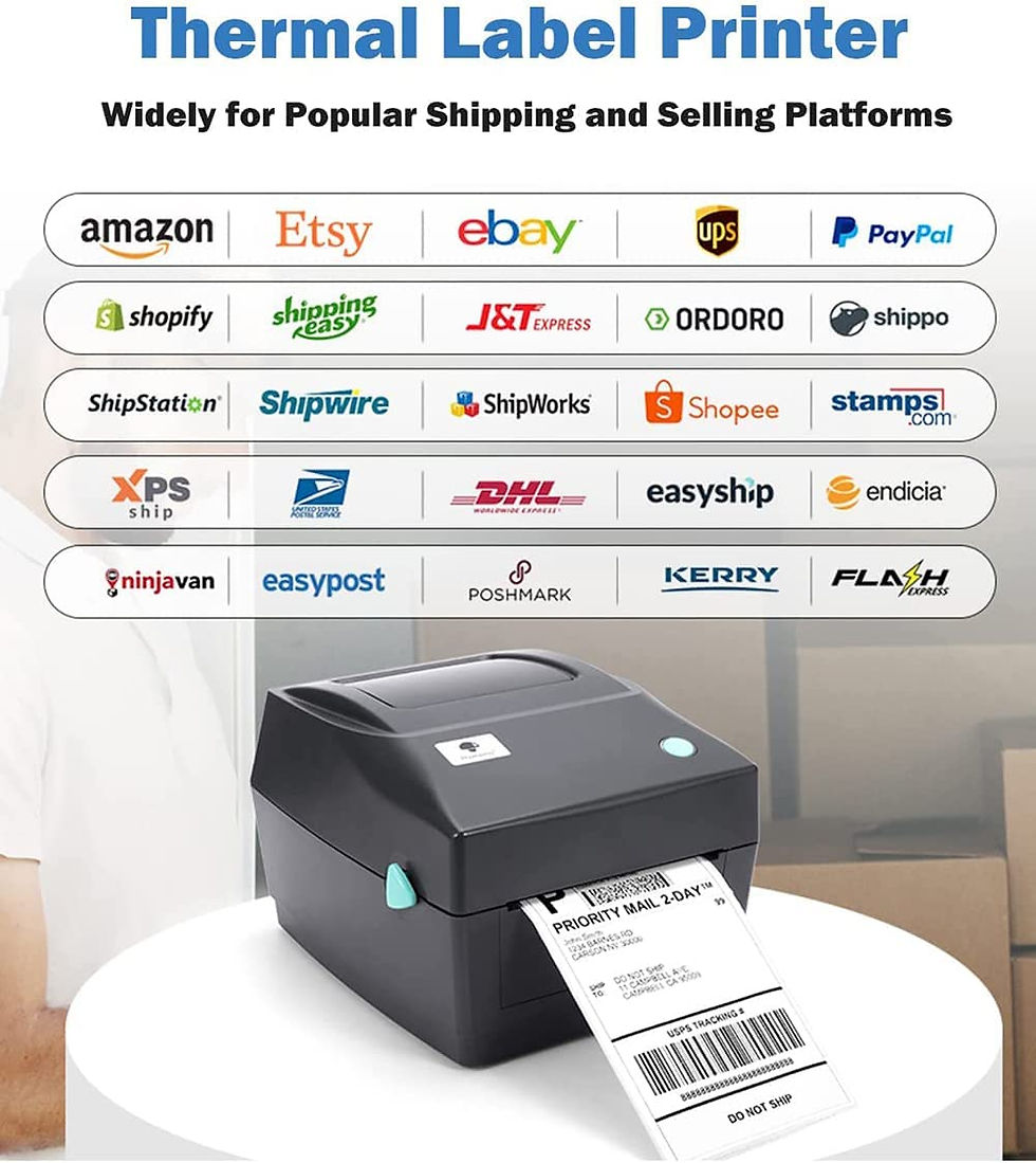 サムネイル： 4x6 Shipping Label Printer - 150mm/s Desktop Label Printer Thermal Label Maker 