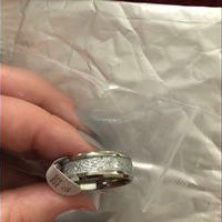 サムネイル： Fashion Men 8mm Silver Tungsten Carbide Ring Vintage Meteorites Pattern Wedding