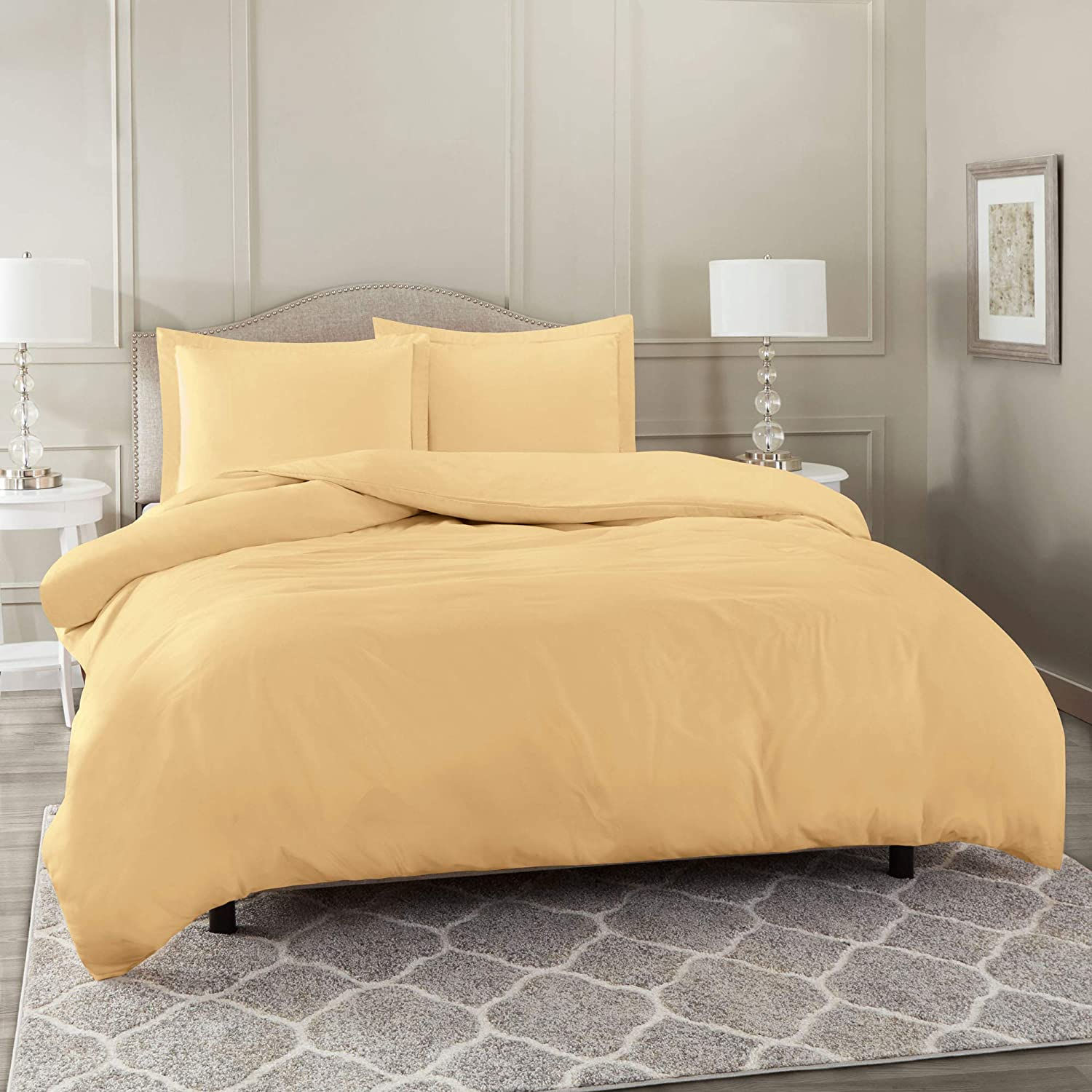 Nestl White Duvet Cover Queen Size - Soft Queen Duvet Cover Set, 3 Piece Double