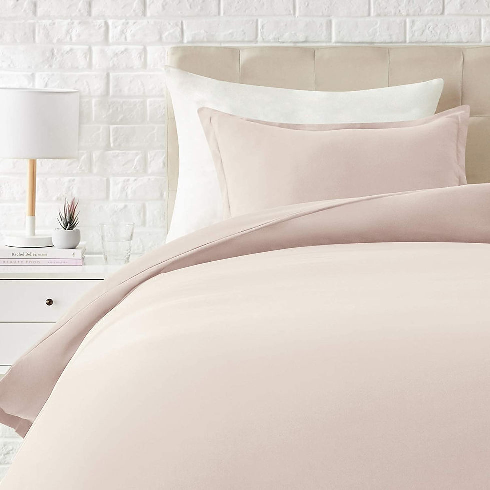 الصورة المصغرة: Amazon Basics Light-Weight Microfiber Duvet Cover Set with Snap Buttons - King,