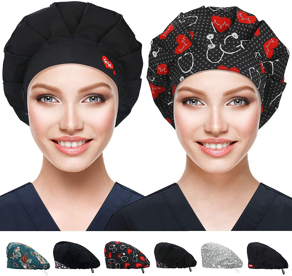 Thumbnail: 2 Pack Working Caps with Button and Sweatband, Adjustable Working Hats for Wome