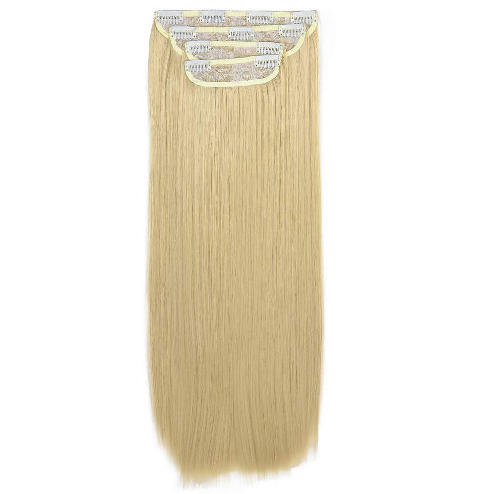 الصورة المصغرة: REECHO 18" Straight Long 4 PCS Set Thick Clip in on Hair Extensions Natural Bla