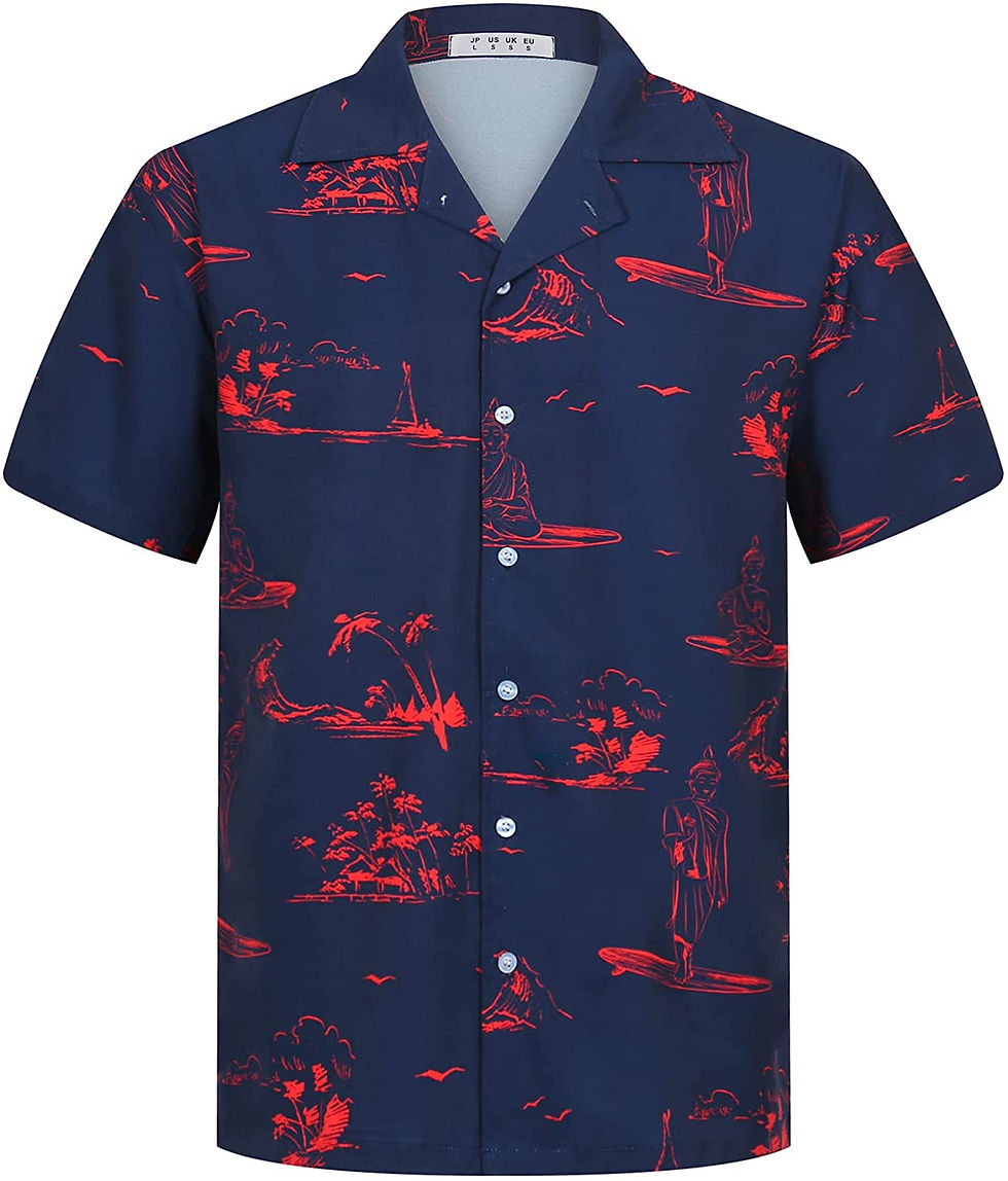 Miniature : ELETOP Men's Hawaiian Shirt Quick Dry Tropical Aloha Shirts Short Sleeve Beach 