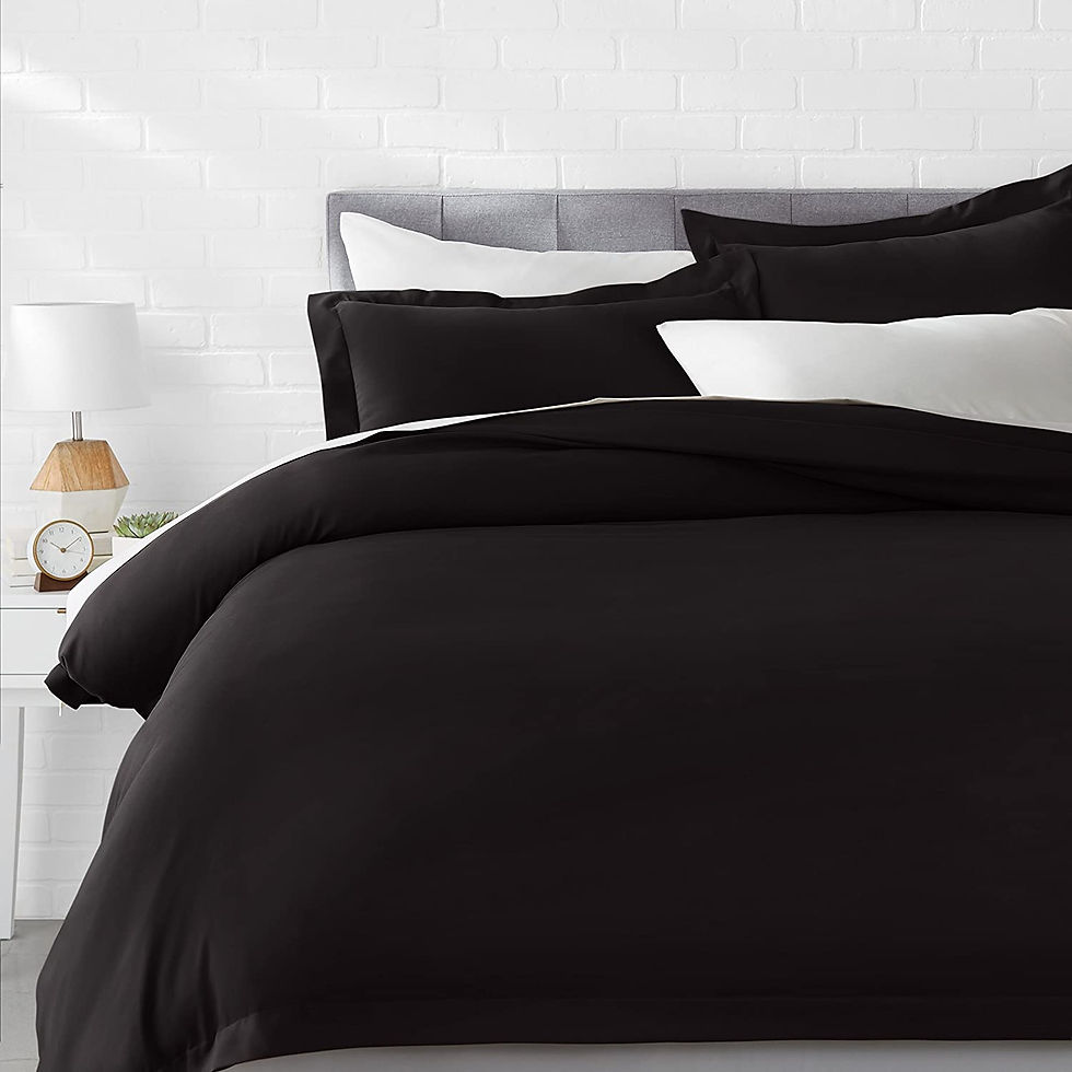الصورة المصغرة: Amazon Basics Light-Weight Microfiber Duvet Cover Set with Snap Buttons - King,