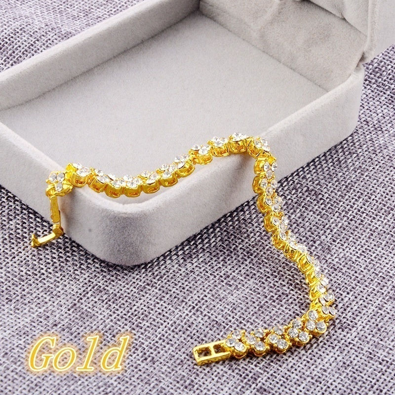 サムネイル： 2021 New Fashion Roman Style Woman 925 Sterling Silver Crystal Diamond Bracelet