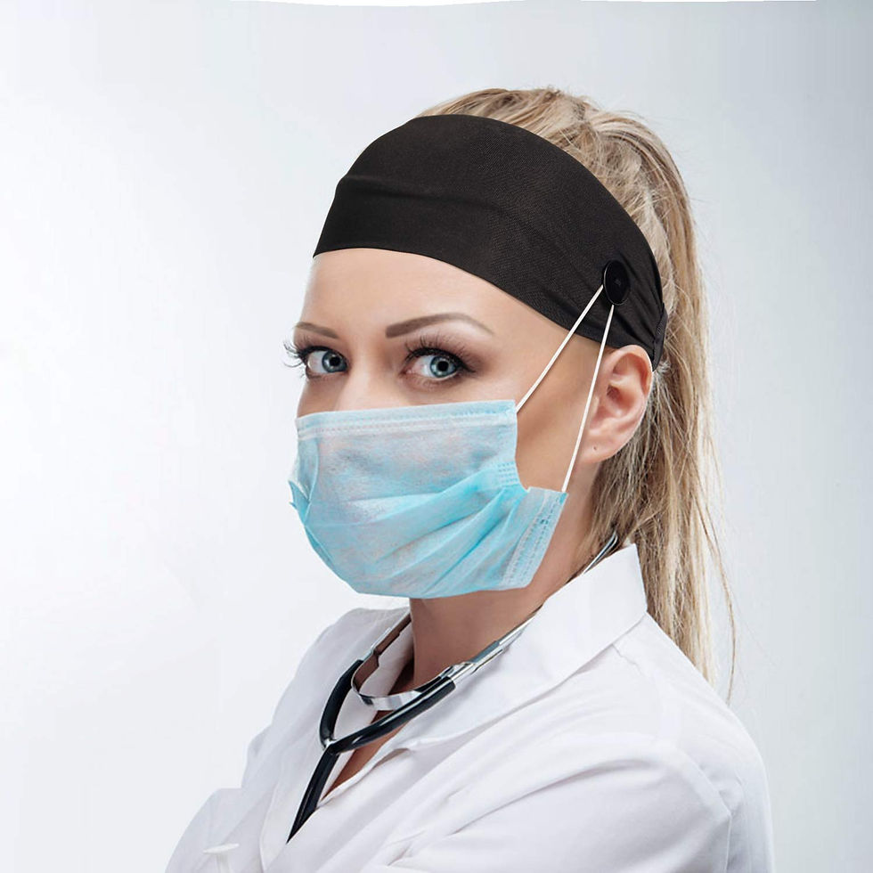 थंबनेल: 4Pcs Headbands with Buttons Face mask for Doctor Nurse Protect Ears Elasticity 