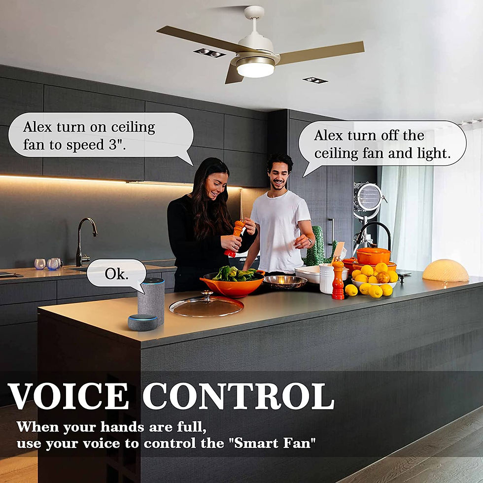 Thumbnail: Ceiling Fan with Lights Remote Control,52 Inch White Ceiling Fan 3-Blade, Smart