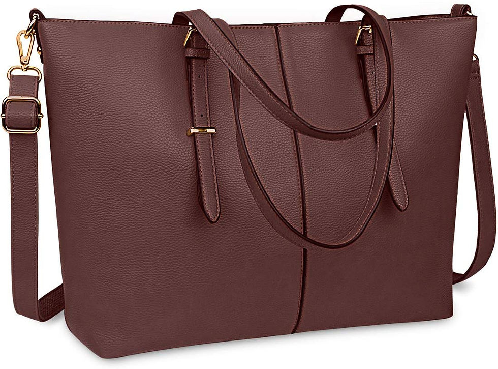 Миниатюра: Laptop Tote Bag for Women 15.6 Inch Waterproof Lightweight Leather Computer Lap