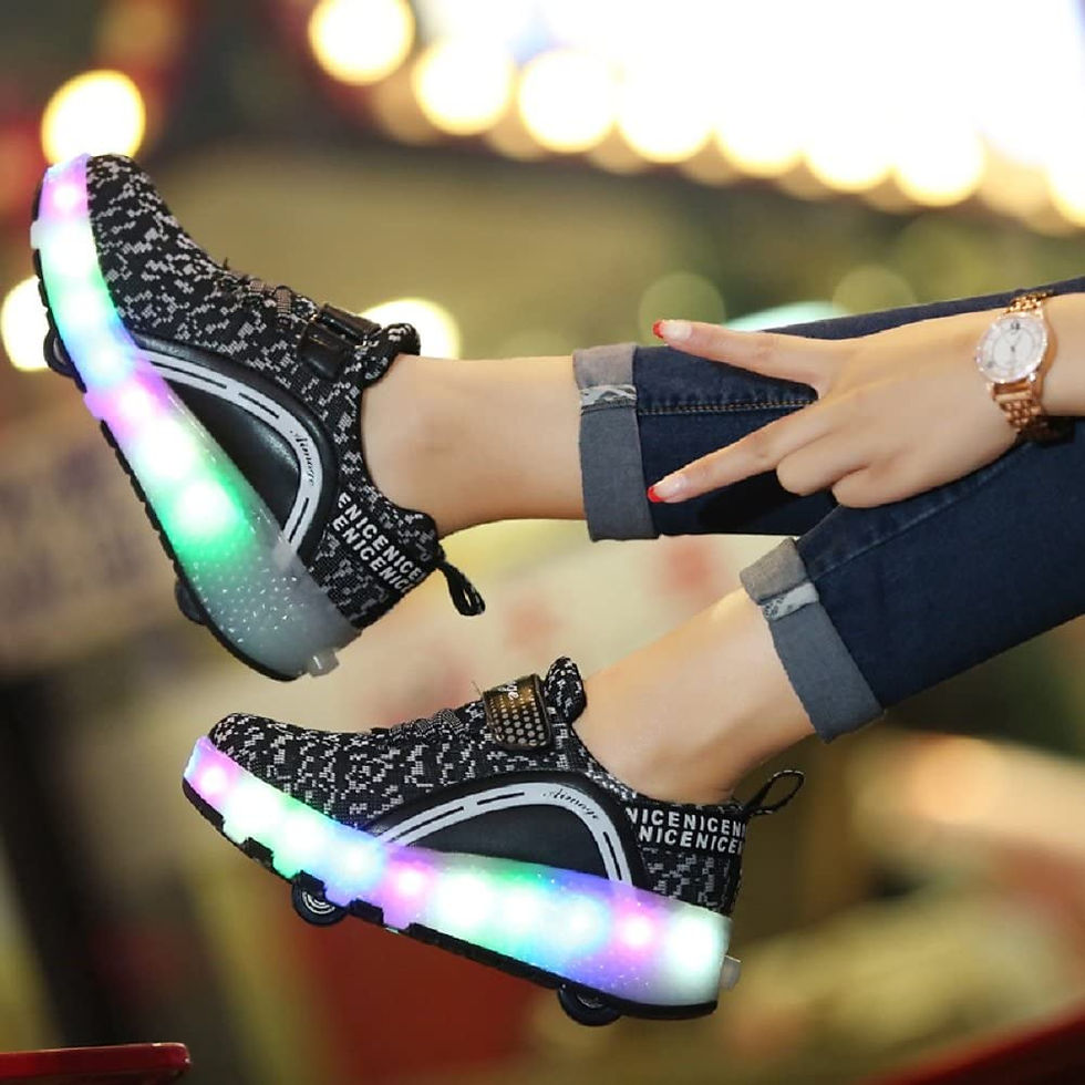 Thumbnail: Nsasy Roller Shoes Girls Boys Wheel Shoes Kids Roller Skates Shoes LED Light Up