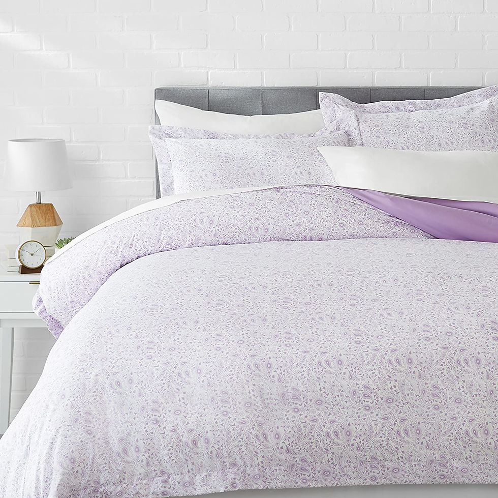 الصورة المصغرة: Amazon Basics Light-Weight Microfiber Duvet Cover Set with Snap Buttons - King,