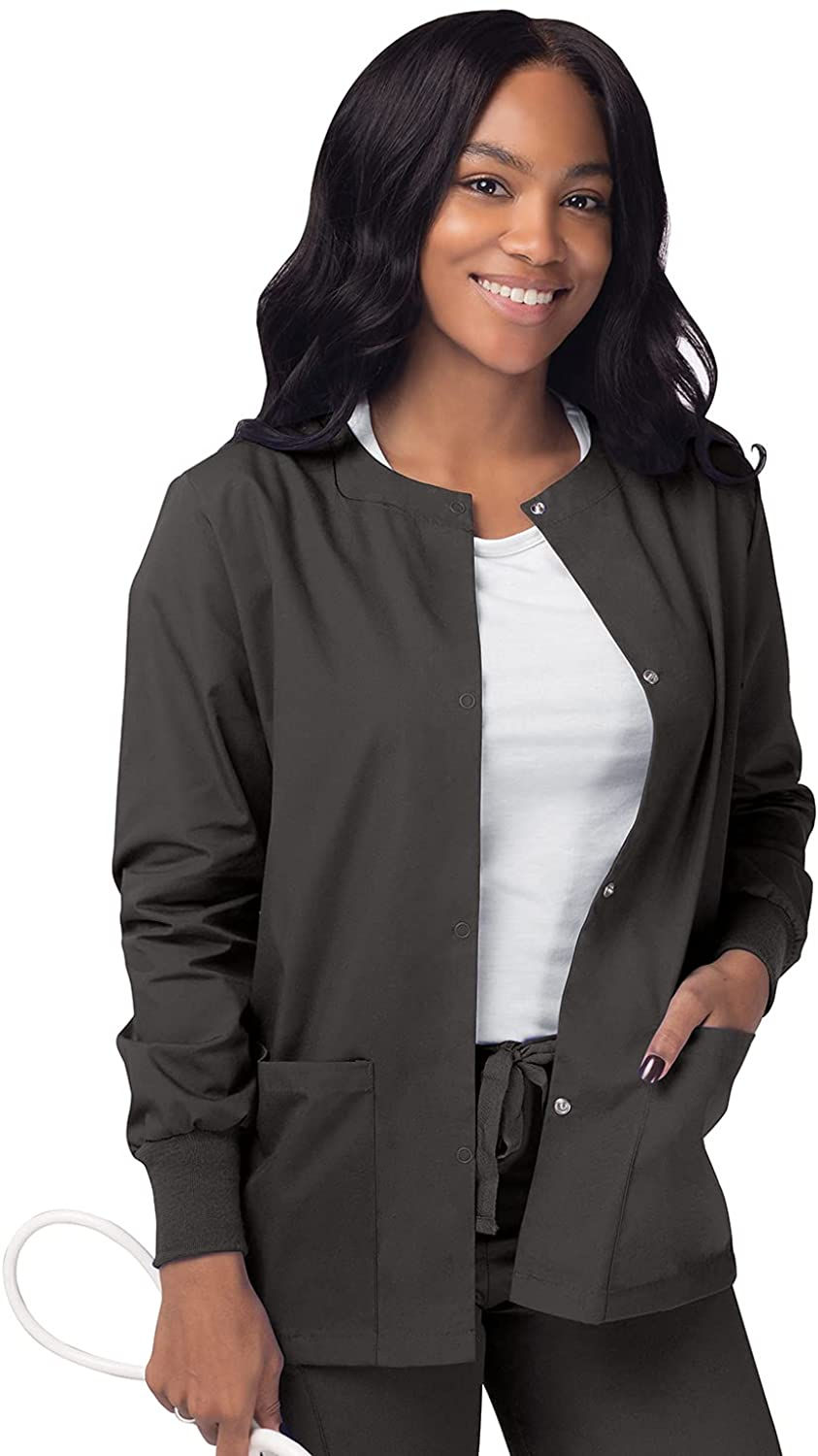 थंबनेल: SIVVAN Scrubs for Women - Front Snap Warm - Up Jacket