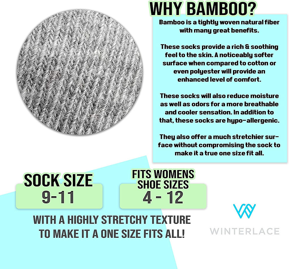 Thumbnail: Womens Soft Bamboo Dress Socks, 6 Pairs Lightweight Premium Thin Crew Socks Bul