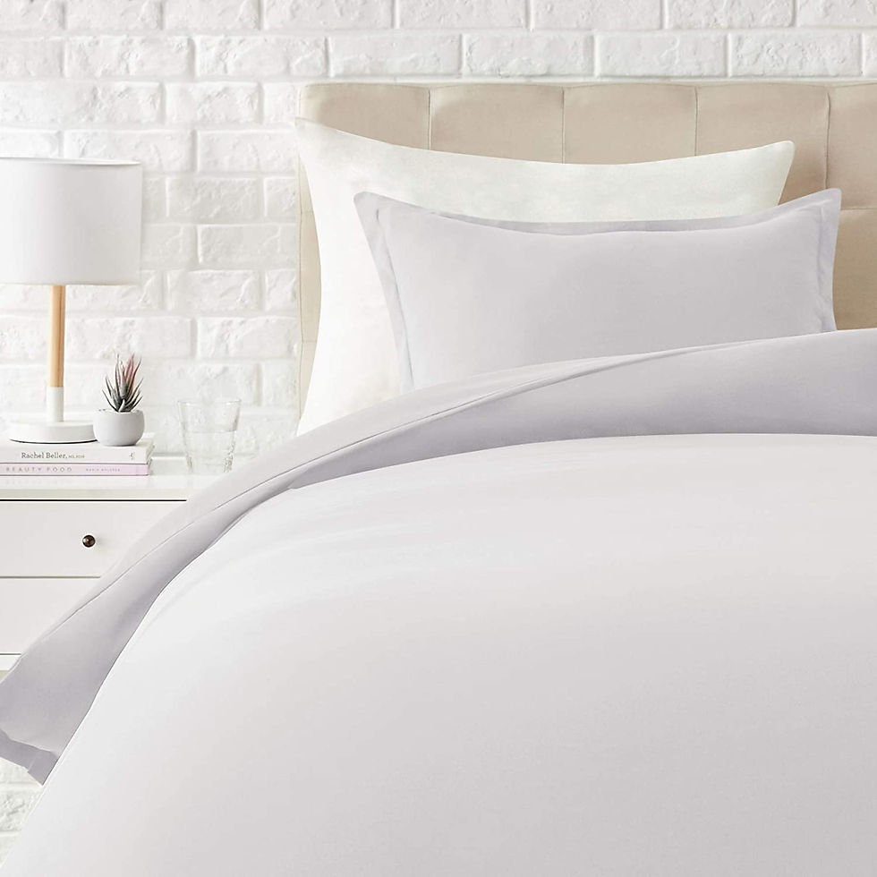 الصورة المصغرة: Amazon Basics Light-Weight Microfiber Duvet Cover Set with Snap Buttons - King,