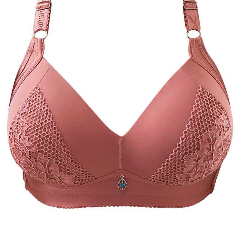 Thumbnail: Plus Size Women Wire Free Bra Lace  Bra Woman Push Up Adjustable Brassiere Femm
