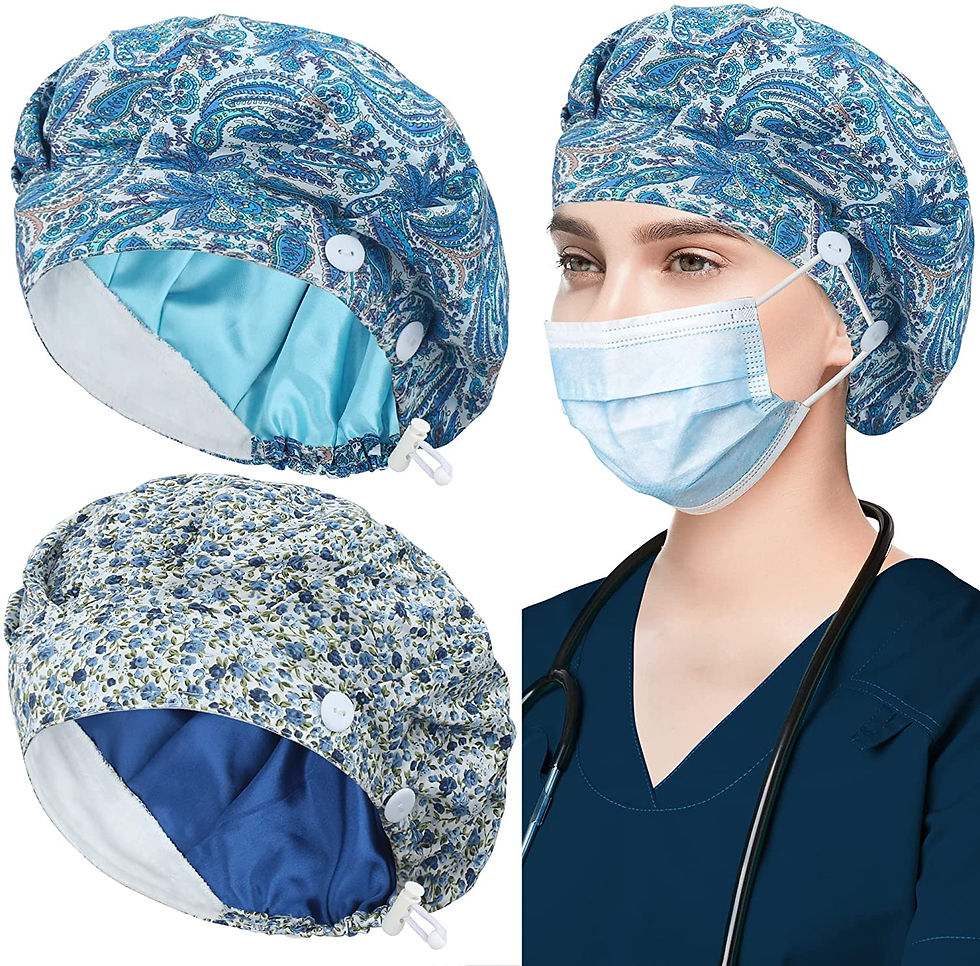 Thumbnail: 2 Pack Working Caps with Button and Sweatband, Adjustable Working Hats for Wome