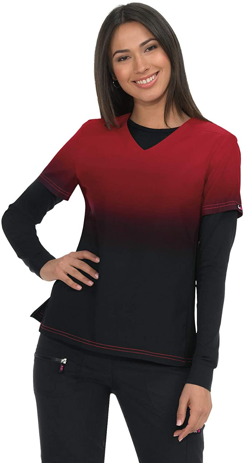 थंबनेल: KOI Lite Zip Pocket Ombre Reform Scrub Top for Women