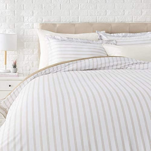 الصورة المصغرة: Amazon Basics Light-Weight Microfiber Duvet Cover Set with Snap Buttons - King,