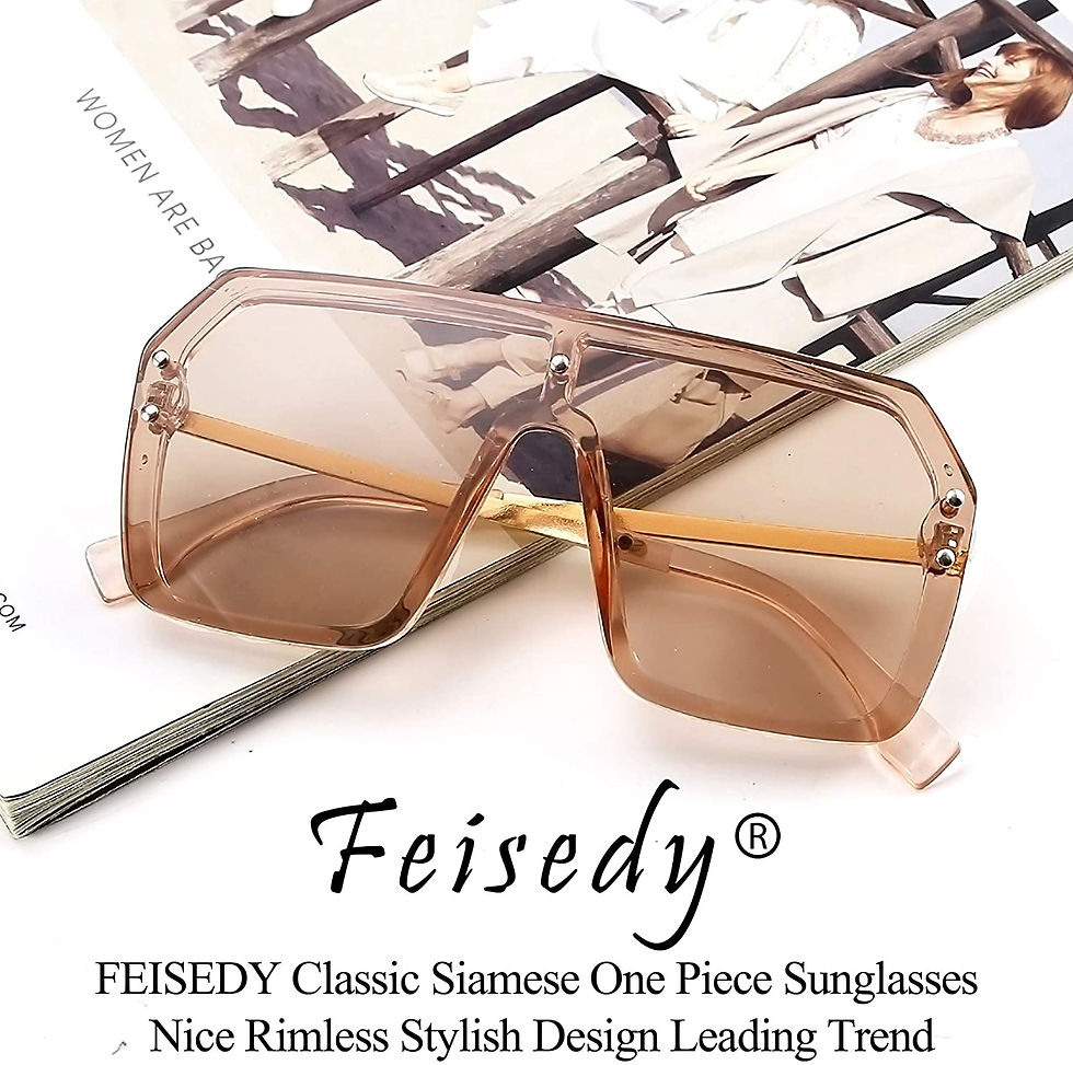 Miniature : FEISEDY Classic Siamese One Piece Sunglasses Nice Rimless Stylish Retro Design 