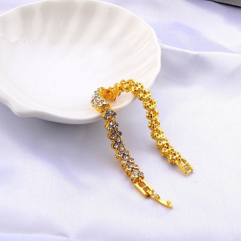 サムネイル： 2021 New Fashion Roman Style Woman 925 Sterling Silver Crystal Diamond Bracelet