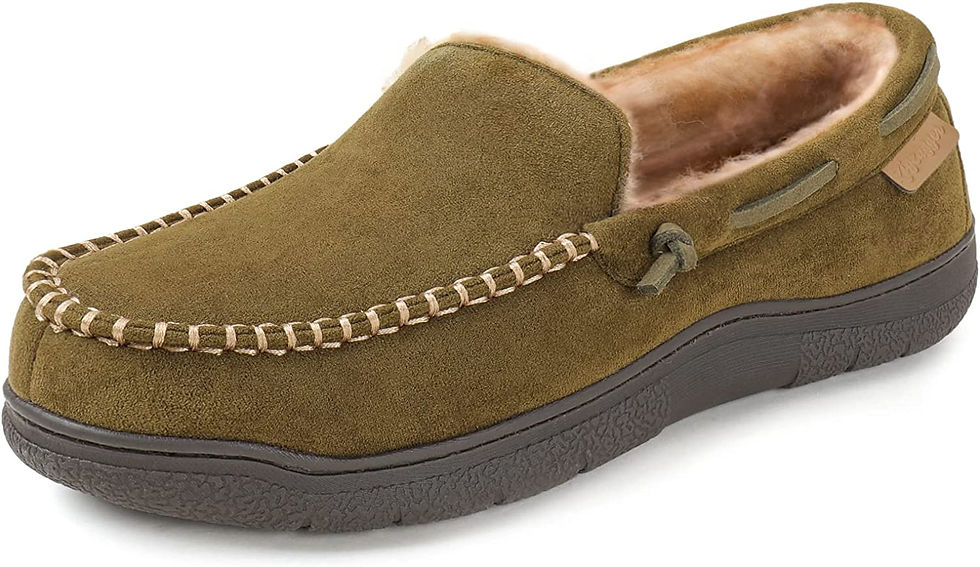 Miniature : Zigzagger Men's Moccasin Slippers Memory Foam House Shoes