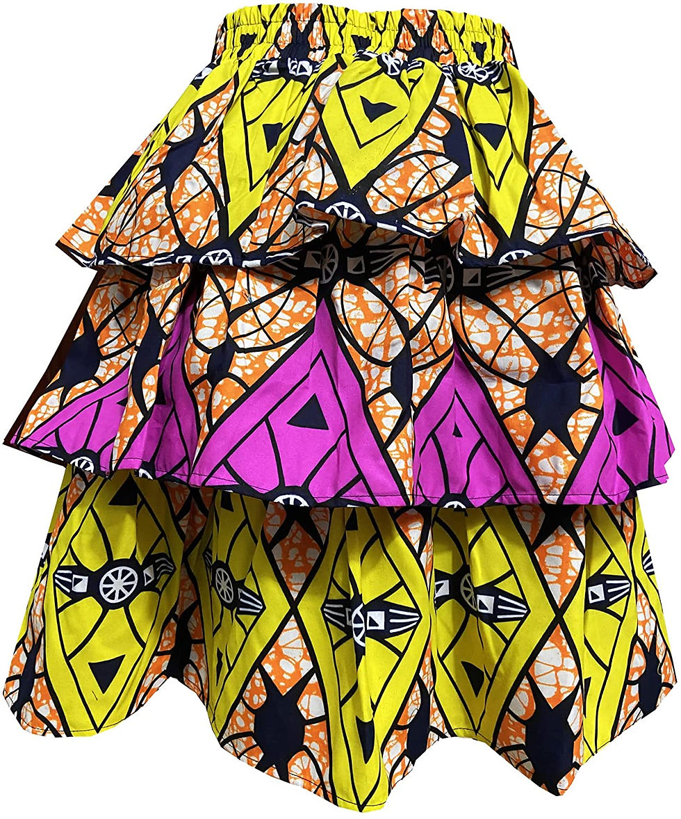 Thumbnail: Women African Skirt Dutch Ankara Tradition Print Wax Patchwork Skirts Full Circ