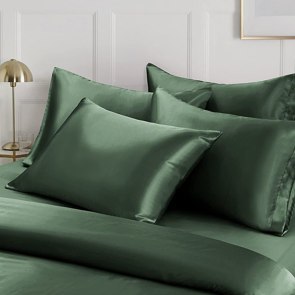 Thumbnail: Ersmak 6 Pieces Satin Duvet Cover Full/Queen Size Luxury Silky Bedding Duvet Co