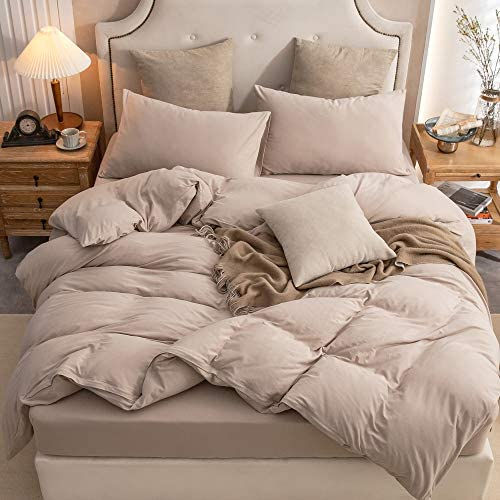 الصورة المصغرة: PURE ERA Jersey Knit Duvet Cover Set 100% T-Shirt Cotton Super Soft Comfy, Soli