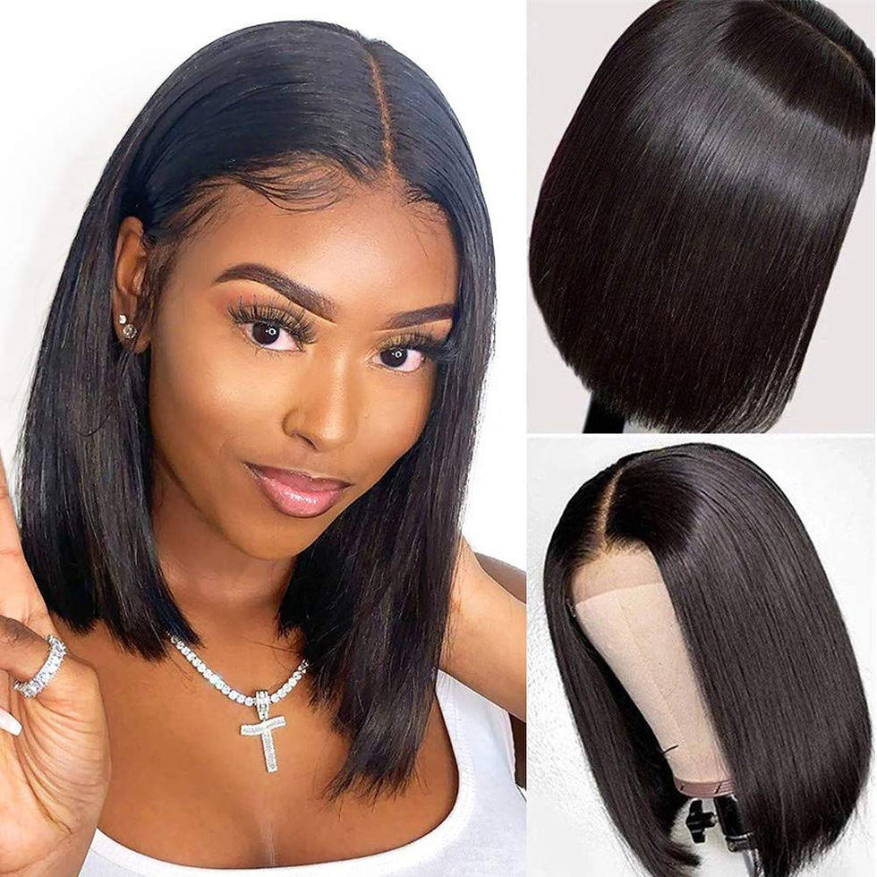 サムネイル： Glueless Short Bob Wigs for Black Women Human Hair Lace Front Wigs Unprocessed 